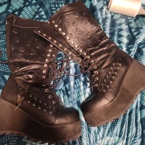 Demonia Scene 107 Black Platform Boots